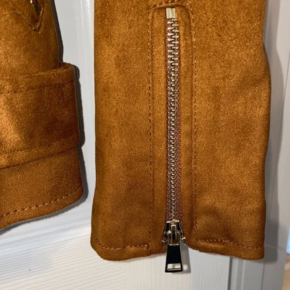 NWOT River Island Brown Fringe Moto Jacket - Picture 10 of 16